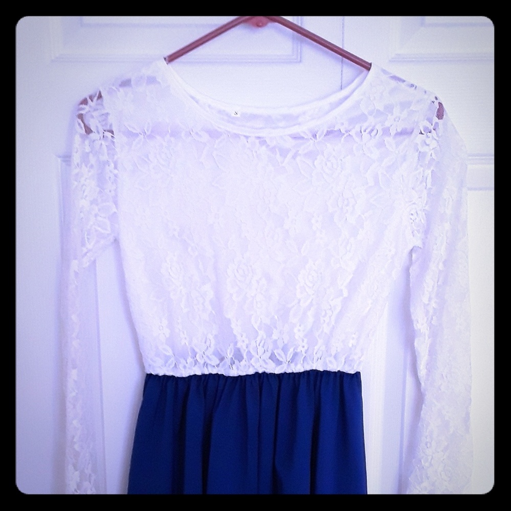 Blue and White Lace dress never worn
